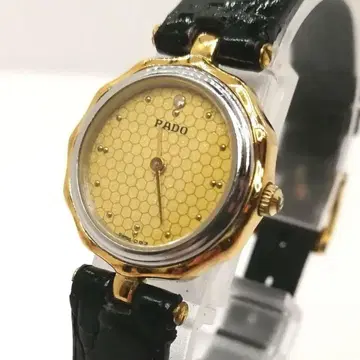 작동 RADO 손목시계 1P 다이아 콤비 골드 다이얼 [ 새 배터리 ]