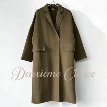Deuxieme Classe 빅토리안 리버 코트 울 카키