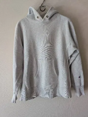 Champion 그레이 후드티 후드 부착