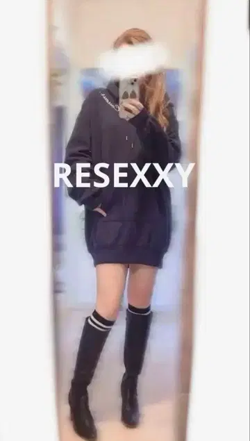 RESEXXY 속기모 후드 맨투맨 미니 원피스 미사용 새상품