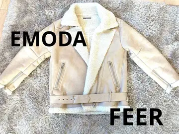 EMODA 에모다 베이지 페이크 무스탕 코트 FEE 사이즈 새상품급