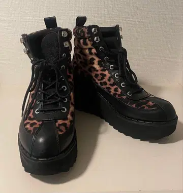 yosuke 레오파드 무늬 통굽 스니커즈