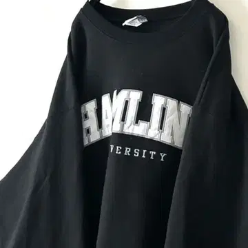챔피온 HAMLUNE 대학 맨투맨 XL 블랙 블랙 구제 의류