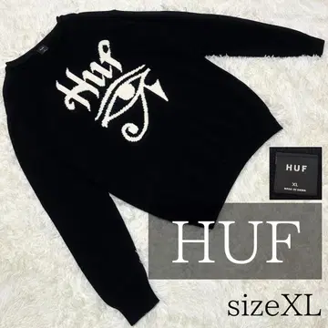 [ HUF ] 하프 센터 로고 두꺼운 원단 니트 스웨터 레어 사이즈