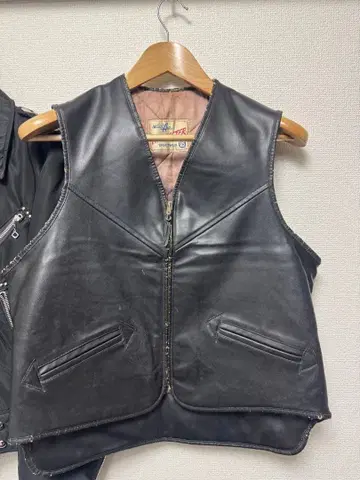 60s WARMSTER 인조 가죽 베스트 블랙