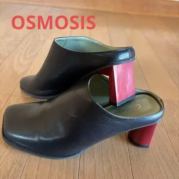새상품급 OSMOSIS 블랙/레드 뮬 사이즈 38 (박스 포함)