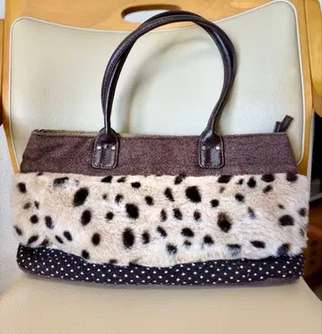 [ 레오파드 무늬 도트 디자인 핸드백 브라운 계열 ]