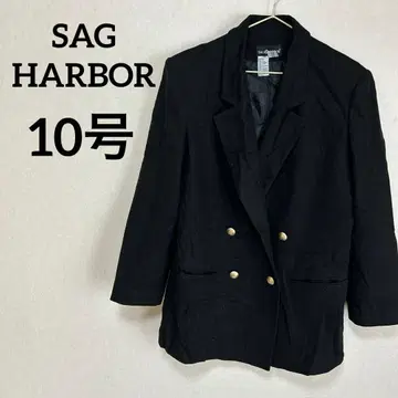 SAG HARBOR 블랙 테일러드 자켓 10호 여성용