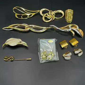 골드 액세서리 브로치 귀찌 묶음 판매 세트 쇼와 레트로