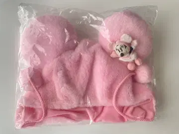 미니 마우스 귀도리 모자 핑크 팬캡