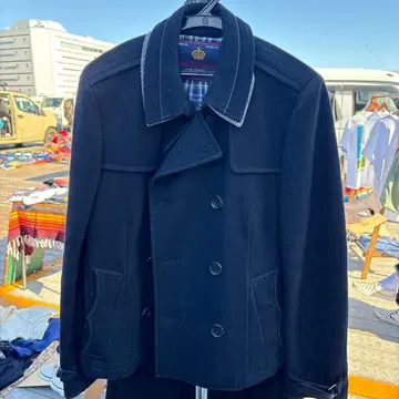 COMME CA ISM 네이비 피 코트 사이즈 Small