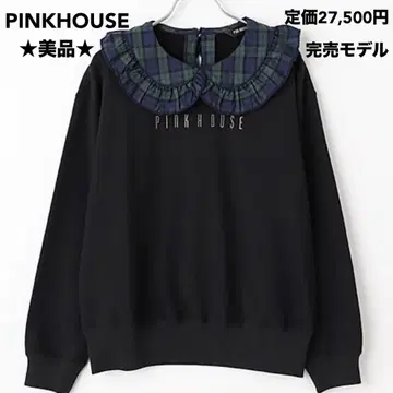 [새상품급] 품절 모델 PINKHOUSE 타탄 체크 카라 로고 트레이닝복