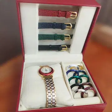 레드 골드 쿼츠 손목시계 교환 스트랩 포함