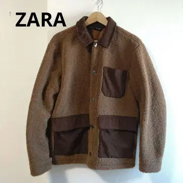 ZARA 자라 보아 코디 로이 자켓 포켓 워크 블루종 브라운 M