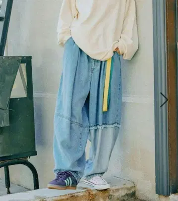 [MODE NORM CORE] 리메이크풍 데님 벌룬 팬츠 라이트 블루 L