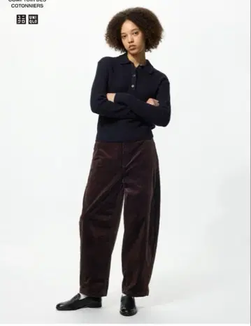 UNIQLO 코듀로이 커브 팬츠 (기장 짧음) [ S ] 다크 브라운