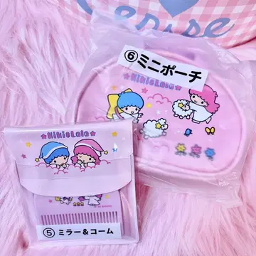 산리오 뽑기 키키라라 미니 파우치 거울&빗 복권 파우치 거울