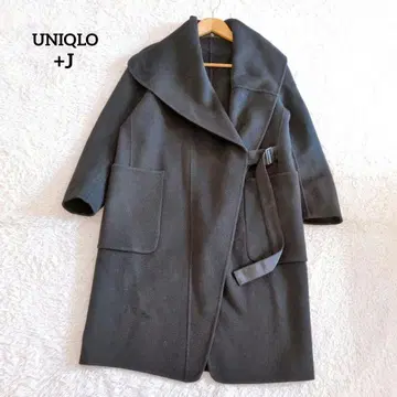 UNIQLO 유니클로 +J 캐시미어 블렌드 노카라 코트 블랙