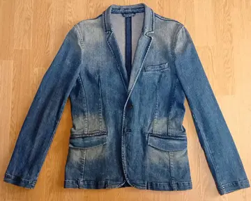 ZARA 데님 테일러드 자켓 라이트 데미지 디자인