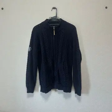 타미힐피거 네이비 케이블 니트 점퍼