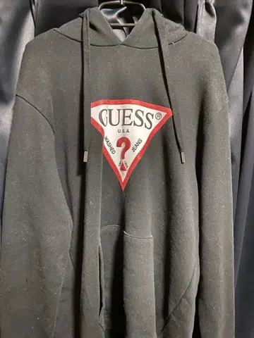 미사용 중고 Guess L 택 포함 후드티 후디