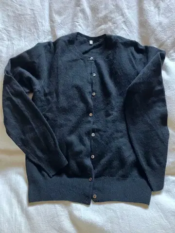 무인양품 블랙 M 사이즈 캐시미어 가디건