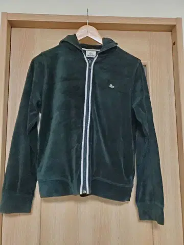 LACOSTE 라코스테 벨벳 풀 집업 후드티 일본제 블랙
