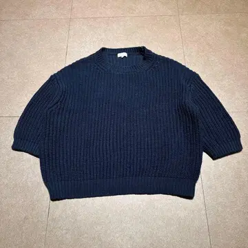 Mackintosh philosophy 스웨터 니트 반팔 면 네이비 38