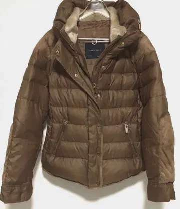 ZARA BASIC 자라 베이직 다운 점퍼 브라운 L