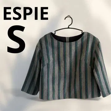 [ESPIE] 스트라이프 풀오버 S 울 그레이 그린 새상품급