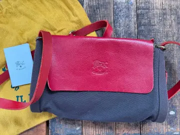 IL BISONTE 가죽 캔버스 숄더백