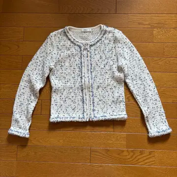 Rene 트위드 니트 가디건 루네 자켓풍 가디건 W 지퍼