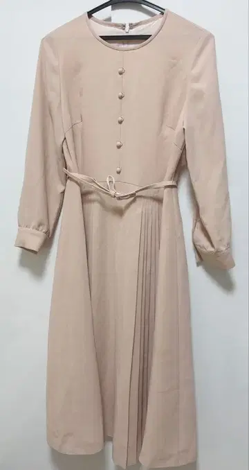 STRAWBERRY-FIELD 핑크 베이지 긴팔 원피스