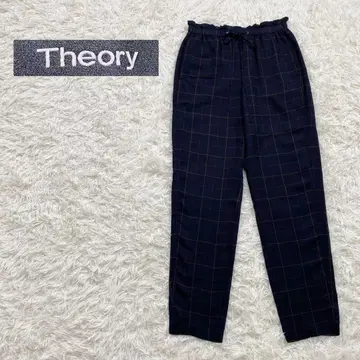 335 [거의 새상품] Theory 실크100 체크 시어 이지 팬츠 S