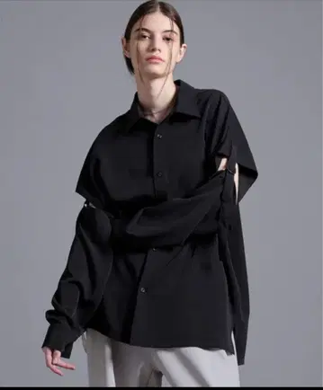 LOOSE 비대칭 오버 사이즈 셔츠 블랙