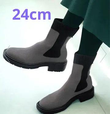 새상품급 24cm steppi 스테피 사이드 고어 부츠 니트 부츠 방수