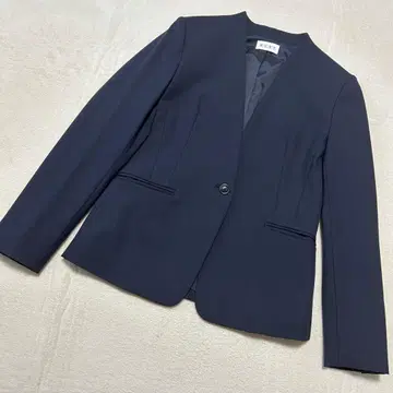 미사용급 [ PLST ] 노카라 자켓 워셔블 네이비 M