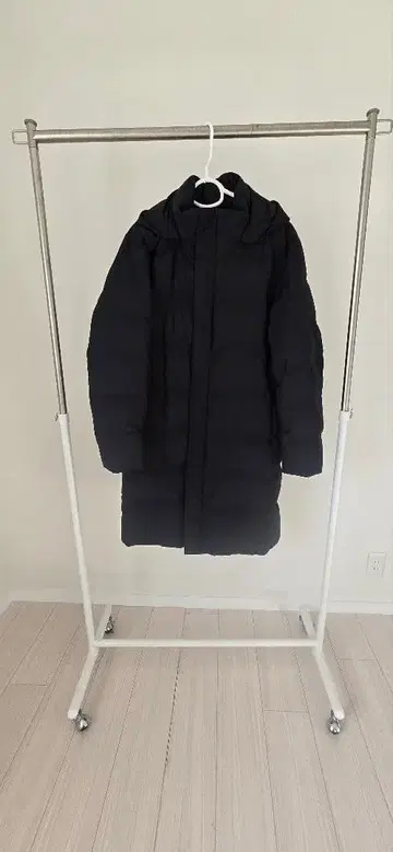 남성용 다운 롱 코트 블랙