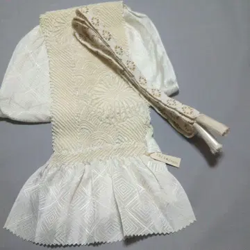 오비 장식 천, 허리띠 세트 화이트 계열 금 장식