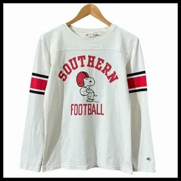 챔피온 런택 복각 모델 긴팔 스누피 풋볼 T셔츠 M