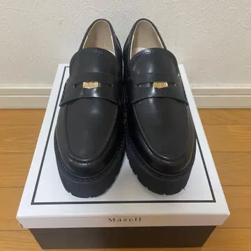 Mazell 블랙 코인 로퍼 통굽