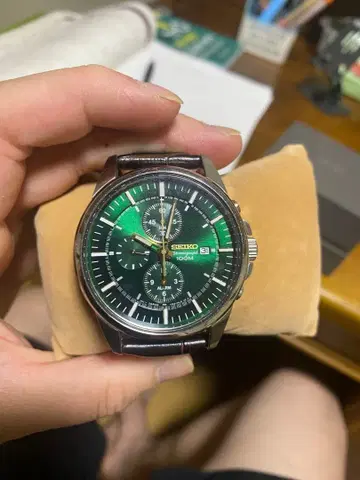 SEIKO 크로노그래프 손목시계 다크 그린 [ SNAF09P1 ]