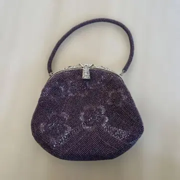 전체 비즈 백 파티 백 핸드백 전체 비즈 가마구치 퍼플