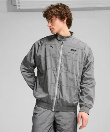 PUMA F1 로고 나일론 자켓 그레이