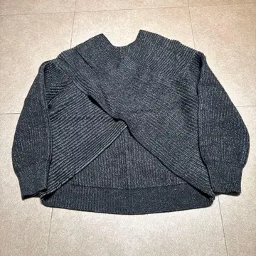 La.f 스웨터 니트 울 아크릴 여성용 다크 그레이 새상품