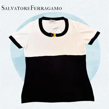 Salvatore Ferragamo 반팔 니트 미사용 택 포함 M