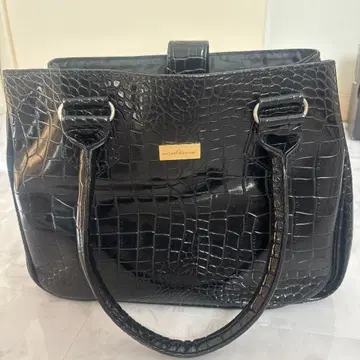 블랙 크로커다일풍 토트백
