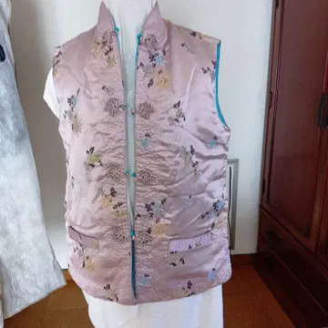 중국 연보라 자수 리버서블 슬리브리스 베스트