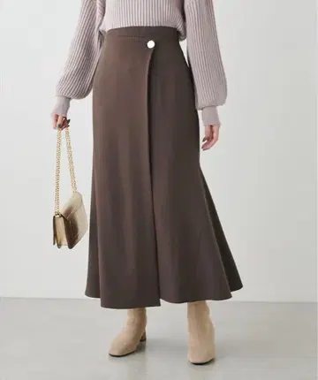 베코베코 단추 랩 깔끔한 스커트