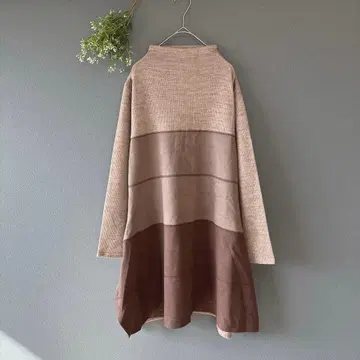 케이스리 [F] 고급 내추럴 부드러운 슬릿 무릎 기장 도킹 원피스